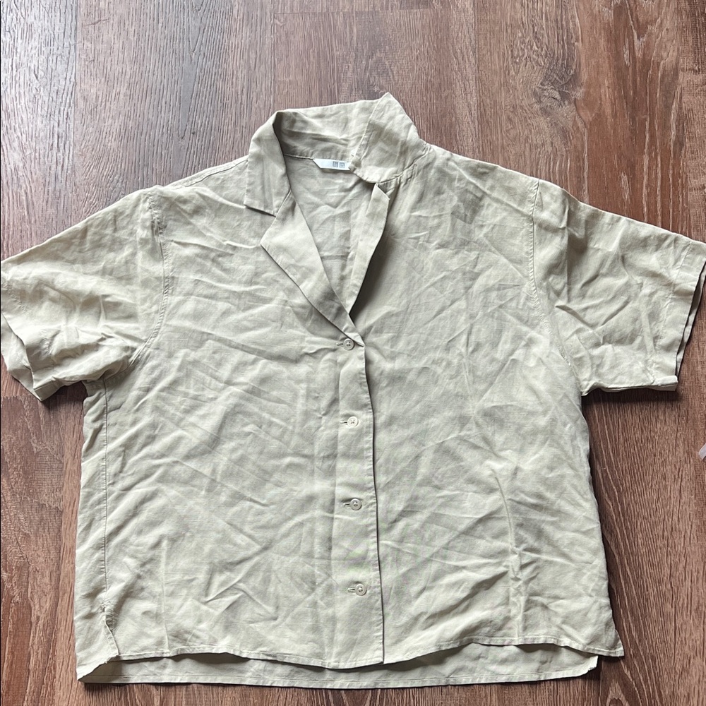 Uniqlo Light Tan Button-Down Shirt
